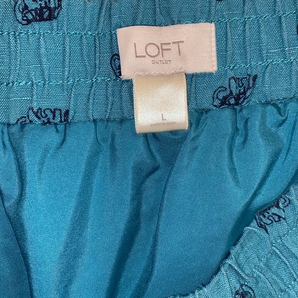 Loft Elephant print knee length linen blend skirt size Large - Picture 5 of 6